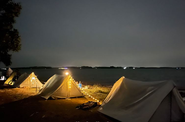 Thuê lều cắm trại Hồ Trị An